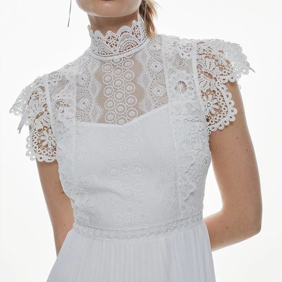 Karen Millen Guipure Lace Pleated Dress